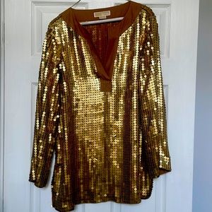 Michael Kors Sequin Long Sleeve Tunic Med